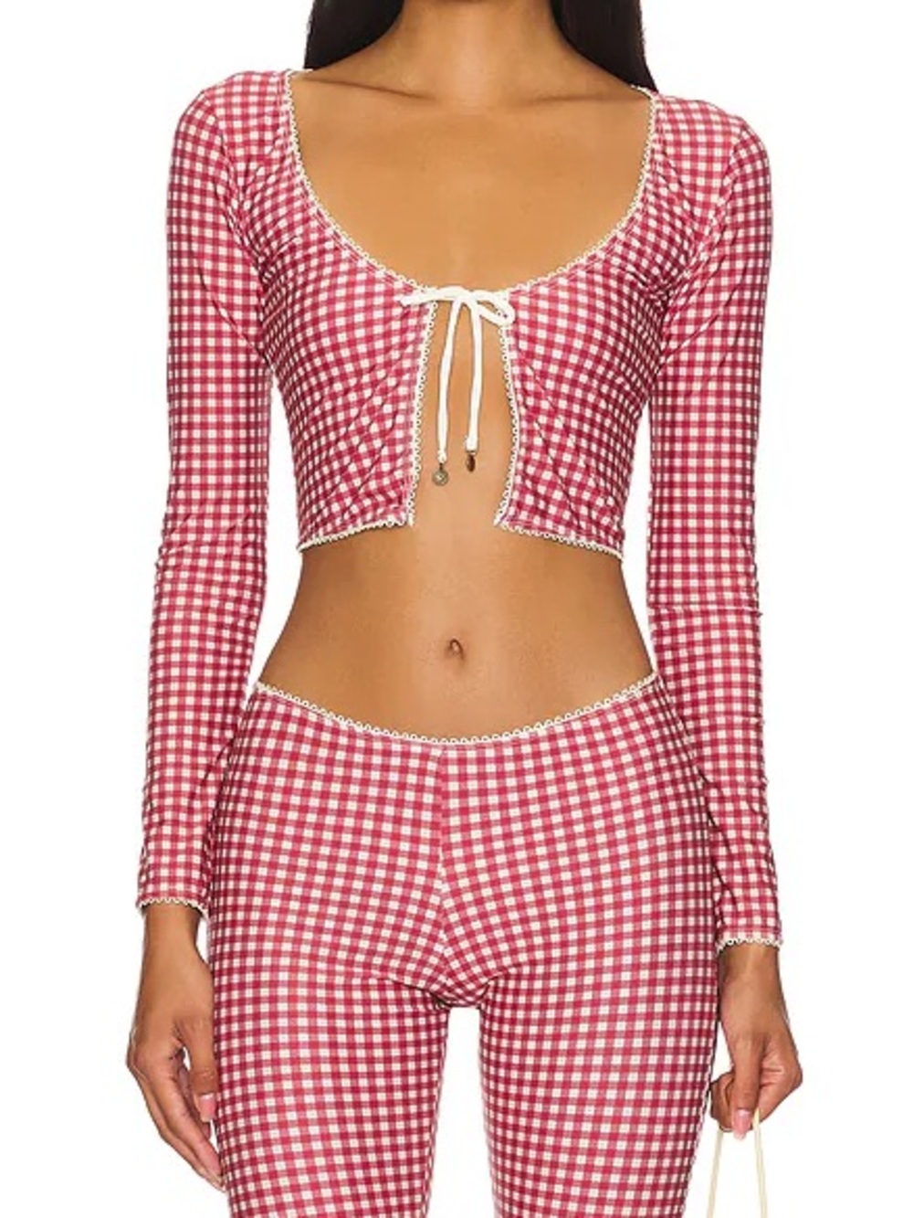 Jaded London Freda Red Gingham Cardigan Top - Size 0 - NWOT